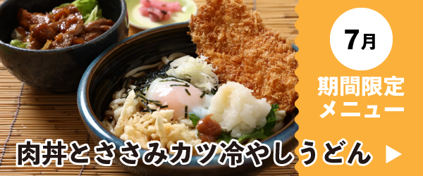 肉丼とささみカツ冷やしうどん
